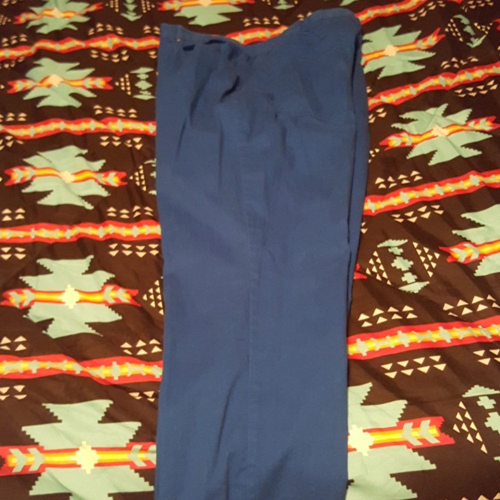 Blue denim-like skinny pants